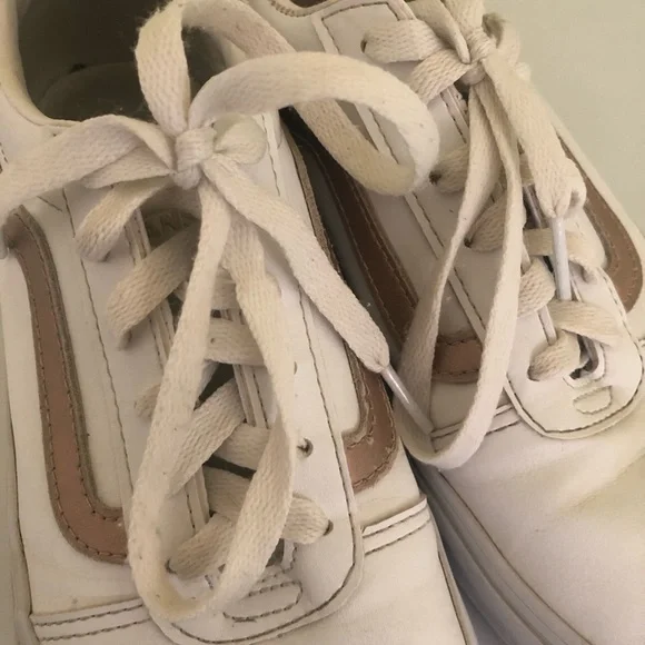 Vans White and Tan Old Skool sneakers - Picture 8 of 9